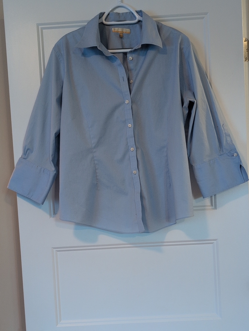 Denver Hayes Pale Blue Button-Front Collared Shirt